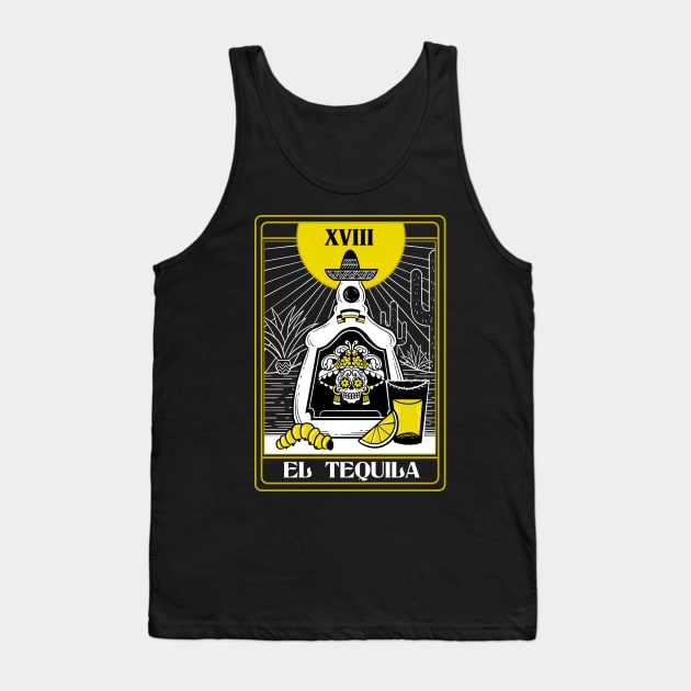 Drink Mexican Tequila Death Tarot Card Fortune teller Tank Top by Juandamurai